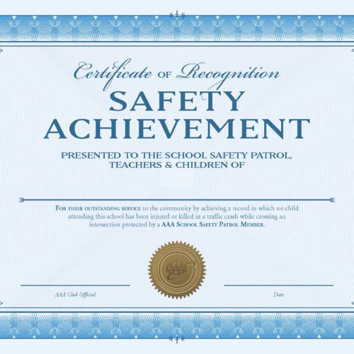 SSP SAFETY ACHIEVEMENT CERTIFICATE (DOWNLOAD) – AAA Driver Training Store